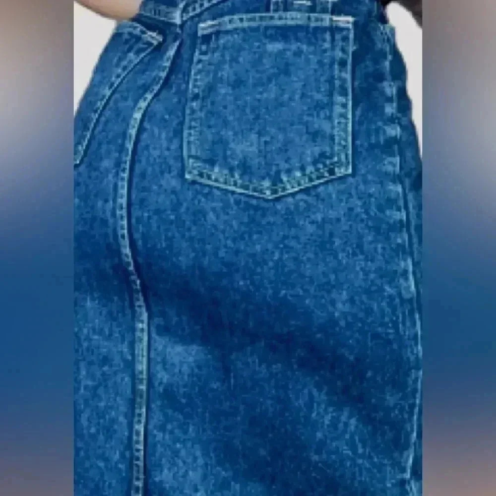 Vintage Cowboy Chic  80’s Blue Acid Washed Jean Mini‎ Skirt - Picture 2 of 12